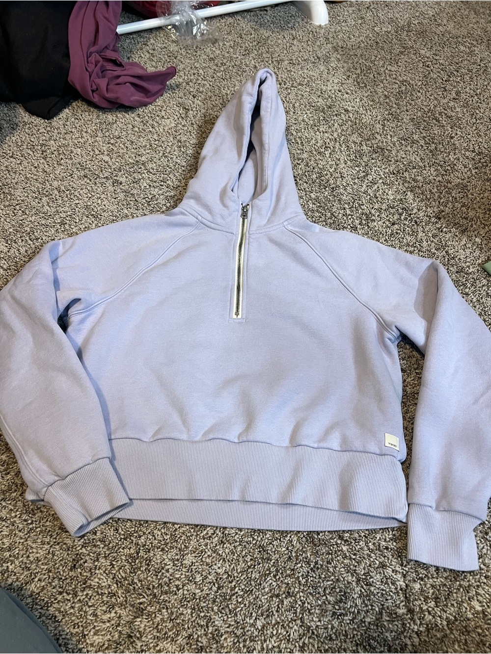 Vuori Soft Lavender Half-Zip Hoodie